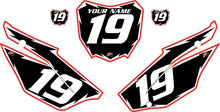 Load image into Gallery viewer, 2019-2025 Honda CRF110 Black Pre-Printed Backgrounds - Red Pro Shock by Factory Ride