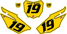 Load image into Gallery viewer, 2019-2025 Honda CRF110 Yellow Pre-Printed Backgrounds - Black Pinstripe by FactoryRide