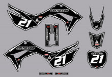 Load image into Gallery viewer, 2019-2025 Honda CRF110 Full Graphics Kit (Black) Shock Series - CRF110.COM