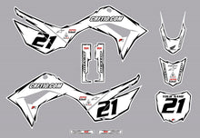 Load image into Gallery viewer, 2019-2025 Honda CRF110 Full Graphics Kit (White) Shock Series - CRF110.COM
