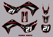 Load image into Gallery viewer, 2019-2021 Honda CRF110 Full Graphics Kit Black-Red Bold Series by CRF110.COM