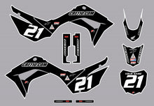Load image into Gallery viewer, Honda CRF110 Full Graphics Kit Black Bold Series by CRF110.COM