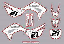 Load image into Gallery viewer, 2019-2021 Honda CRF110 Full Graphics Kit Red-White Bold Series by CRF110.COM