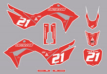 Load image into Gallery viewer, 2019-2021 Honda CRF110 Full Graphics Kit Red Bold Series by CRF110.COM