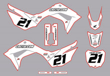 Load image into Gallery viewer, 2019-2021 Honda CRF110 Full Graphics Kit White-Red Bold Series by CRF110.COM