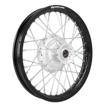 Load image into Gallery viewer, TB Parts Black FRONT Wheel Assembly, HD Aluminum Rims, HD spokes – All Honda CRF110
