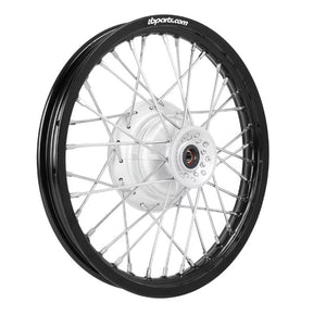 TB Parts Black FRONT Wheel Assembly, HD Aluminum Rims, HD spokes – All Honda CRF110