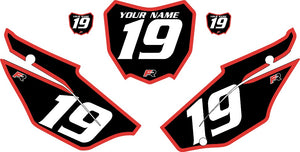 2019-2024 Honda CRF110 Black Pre-Printed Backgrounds - Red Bold Pinstripe by FactoryRide