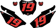 Load image into Gallery viewer, 2019-2024 Honda CRF110 Black Pre-Printed Backgrounds - Red Numbers by FactoryRide
