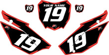 Load image into Gallery viewer, 2019-2024 Honda CRF110 Black Pre-Printed Backgrounds - Red Shock by FactoryRide
