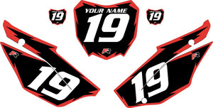 2019-2024 Honda CRF110 Black Pre-Printed Backgrounds - Red Shock by FactoryRide