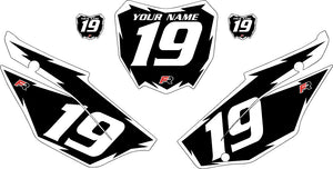 2019-2024 Honda CRF110 Black Pre-Printed Backgrounds - White Shock by FactoryRide