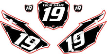 Load image into Gallery viewer, 2019-2024 Honda CRF110 Black Pre-Printed Backgrounds - Red Pro Shock by Factory Ride
