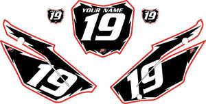 2019-2024 Honda CRF110 Black Pre-Printed Backgrounds - Red Pro Shock by Factory Ride