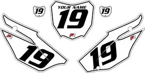 2019-2024 Honda CRF110 White Pre-Printed Backgrounds - Black Pinstripe by FactoryRide