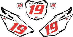 2019-2024 Honda CRF110 White Pre-Printed Backgrounds - Black Shock - Red Number by FactoryRide