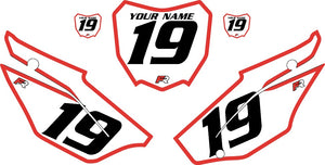 2019-2024 Honda CRF110 White Pre-Printed Backgrounds - Red Bold Pinstripe by Factory Ride