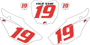 2019-2024 Honda CRF110 White Pre-Printed Backgrounds - Red Numbers by FactoryRide