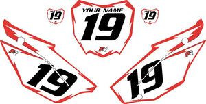 2019-2024 Honda CRF110 White Pre-Printed Backgrounds - Red Shock by FactoryRide