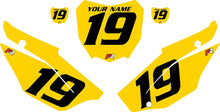 Load image into Gallery viewer, 2019-2024 Honda CRF110 Yellow Pre-Printed Backgrounds - Black Numbers by Factory Ride
