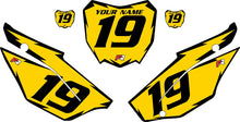 Load image into Gallery viewer, 2019-2024 Honda CRF110 Yellow Pre-Printed Backgrounds - Black Shock by FactoryRide
