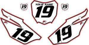 2019-2024 Honda CRF110 White Pre-Printed Backgrounds - Red Pro Pinstripe by FactoryRide