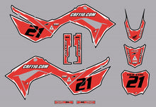 Load image into Gallery viewer, 2019-2024 Honda CRF110 Full Graphics Kit (Red-Black) Shock Series - CRF110.COM
