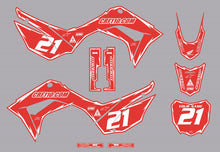 Load image into Gallery viewer, 2019-2024 Honda CRF110 Full Graphics Kit (Red) Shock Series - CRF110.COM
