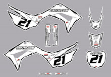 Load image into Gallery viewer, 2019-2024 Honda CRF110 Full Graphics Kit (White) Shock Series - CRF110.COM
