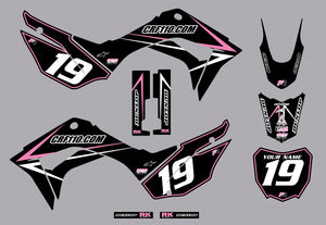 2019-2024 Honda CRF110 Full Graphics Kit (PINK) Arrow Series - CRF110.COM