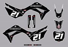 Load image into Gallery viewer, Honda CRF110 Full Graphics Kit Black Bold Series by CRF110.COM
