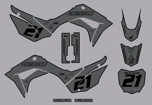 2019-2021 Honda CRF110 Full Graphics Kit Gray Bold Series by CRF110.COM