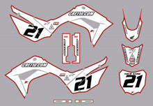 Load image into Gallery viewer, 2019-2021 Honda CRF110 Full Graphics Kit Red-White Bold Series by CRF110.COM
