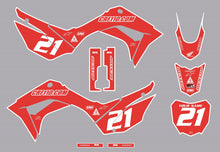 Load image into Gallery viewer, 2019-2021 Honda CRF110 Full Graphics Kit Red Bold Series by CRF110.COM
