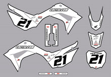 Load image into Gallery viewer, 2019-2021 Honda CRF110 Full Graphics Kit White Bold Series by CRF110.COM
