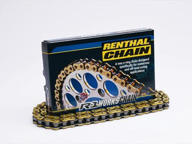 Shows Renthal R1 420 Gold Chain and Packaging